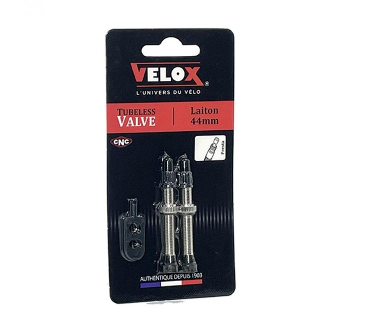 VALVE TUBELESS PRESTA VELOX LAITON ARGENT 44MM (X2