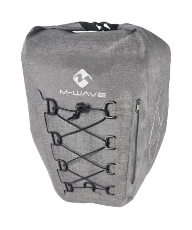 SACOCHE VELO PORTE BAGAGE M WAVE GRIS 100% WATERPR