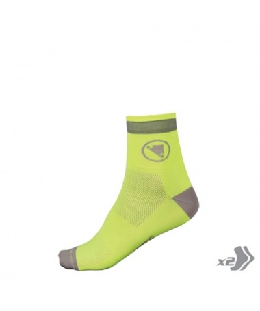 CHAUSSETTES ENDURA LUMINITE JAUNE - 2 PAIRES L/XL