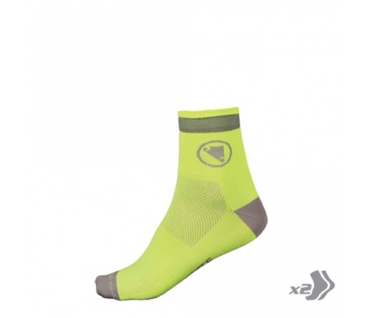 CHAUSSETTES ENDURA LUMINITE JAUNE - 2 PAIRES L/XL