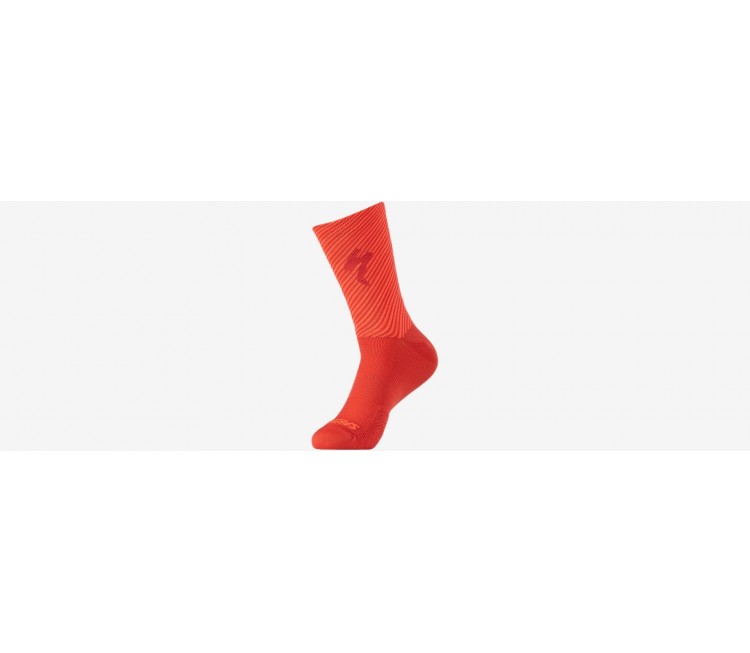 SOFT AIR TALL LOGO SOCK FLORED/RKTRED STRIPE M