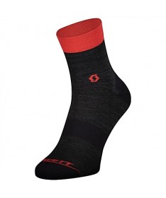 SCO SOCK TRAIL QUARTER DK GRY/FY RD 45-4